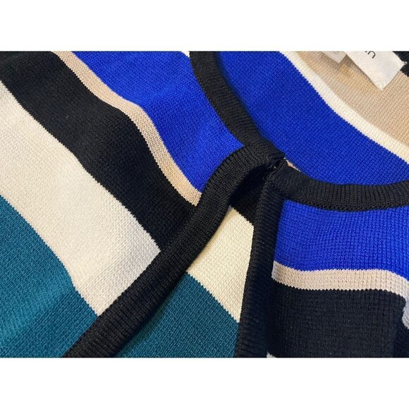 Calvin Klein Women’s Striped Flyaway Topper Jacket Cardigan Longline Size Large - Picture 5 of 13